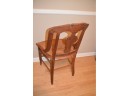 (#12) Vintage American Empire Wood Caned Seat Side Chair - Caning Sinking In Middle