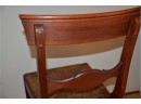 (#9) Antique Side Accent Rattan Rush Seat Chair