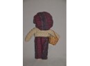 (#67B) Excellent Quality Ireland Hand-made Wool Dressed Little Basket Maker Doll By Carroll