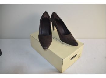 (#231) Vintage Brown Suede Banana Republic Size 6 Heel Shoe Seville Style In Orig. Box