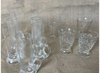 (#232) Cordial Glasses Different Patterns Set Of 4  Total 14 Cordial Glasses