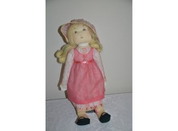 (#199) 19' Inch Handmade Pink Dress Pretty Blue Eye Doll