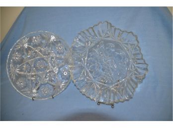 (#139) Clear Glass Serving Bowl And Platter