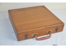 (#40) Antique Samran Thailand Gold Tone Flatware Serve Of 8 And 5 Serving Pieces  29 Piece Set In Wood Box