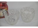 (#22) Gorham Votive Glass Angels Of Peace Candle Holders New In Box