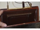 (#303) French Triomphe Brown Animal Skin Leather Handbag