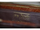 (#303) French Triomphe Brown Animal Skin Leather Handbag
