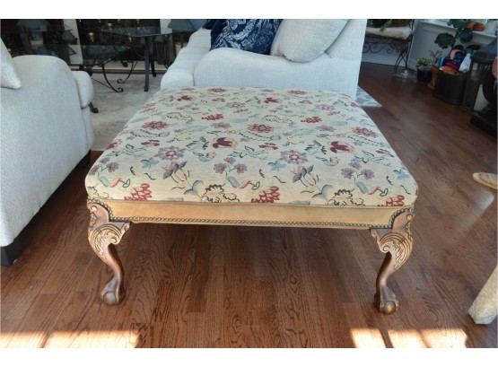 Upholstered Coffee Table Nailhead And Leather Trim By Old Hickory Tannery N.C. USA