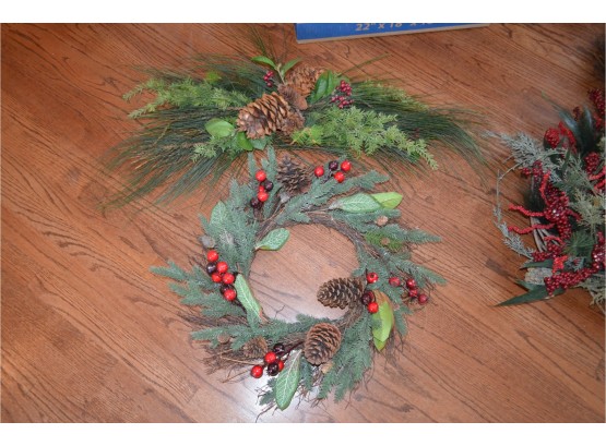 (2)Christmas  Wreaths And Swag