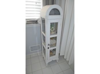 Shabby Chic Accent Curio Cabinet With Display Items