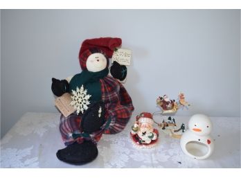 Christmas Decor, Snowman, Candle Holder, (#47/37)