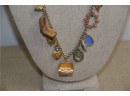 (#200) Bronze  Gold Necklace Assorted Charm Lockets