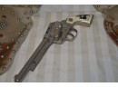 (#166) Western Cowboy Gun Fur Holster Gun Belt  And Cap Pistol - Worn
