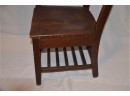 (#82) Antique Vintage Wood School Desk Right Handed Bottom Open Storage