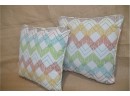 (#53) Pair Of Outdoor Decorative Pillows 15' No Zipper