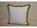 (#55) Pier 1 Sunflower Decorative Fringed Pillow With Zipper 16'