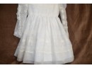 (#113) Vintage Communion Dress Shiffly Embroidery Size 8 By Festive Frock With Festive Frock ~ 2 Slips