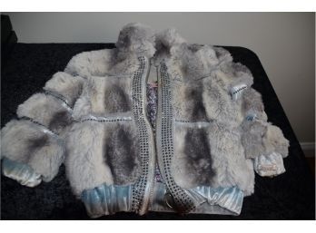 (#308) Young Girl Faux Fur Jacket By Seet By Roberta Carialli Size 2