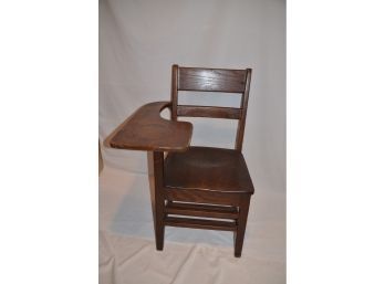 (#82) Antique Vintage Wood School Desk Right Handed Bottom Open Storage