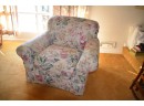 Bassett Floral Club Chair Damaged Zippered Seat Cushion