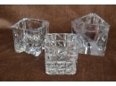 (#17) Lot Of 3 Glass Votive Candle Holders