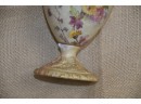 (#120) Vintage Porcelain RW Rudolstadt #6592 German Double Handle Bud Vase 7'H - Chip Bottom Base
