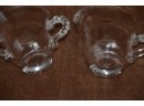 (#10) Glass Beaded Hobnail Handles Sugar And Creamer Set