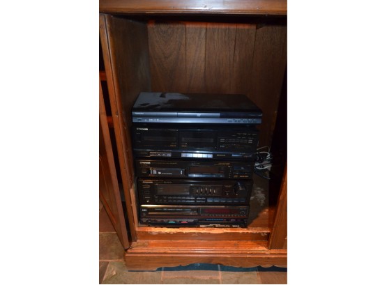 Stereo System (Toshiba DVD, Pioneer Cassette, Pioneer 6 Disc , Pioneer SX2300, VHS)