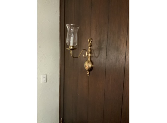 Pair Of Electrical Hard Wire Brass Sconces