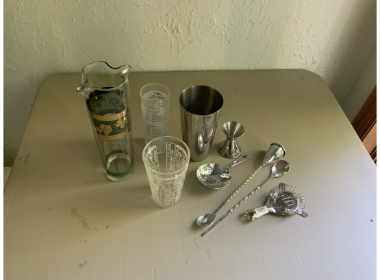 Martini Set  With Vintage Pitcher