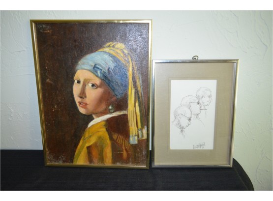 Original Reproduction Oil Painting  And Pencil Art