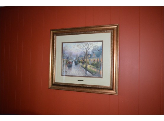 Signed And Numbered Thomas Kinkade 'Hometown Christmas' With Certificate Of Authenticity