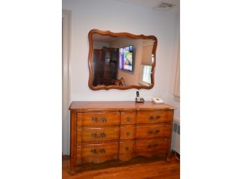 French Provincial Solid Dresser And Mirror - See Details