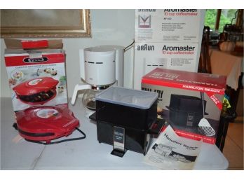 In Box Small Kitchen Appliances (fryer, Coffee Machine, Cake Pop And Donut Hold Maker)