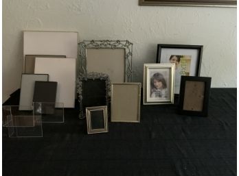 Assortment Of Picture Frames: 15- Plastic, Wood, Metal