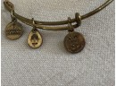 (#125) Alex And Ani Feather Bracelet In Antique Gold