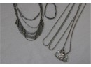 (#117) Costume 3 Silver Plate Chain Necklaces