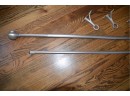 Pottery Barn Curtain Rod Pewter Gray Extends To About 108' With 3 Wall Brackets - See Description
