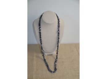 (#105) Gunite Glass Bead Heavy Necklace 18'