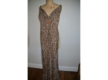 (#111) Valentino Roma Leopard Long Dress Size 40 (Retail $2,000)