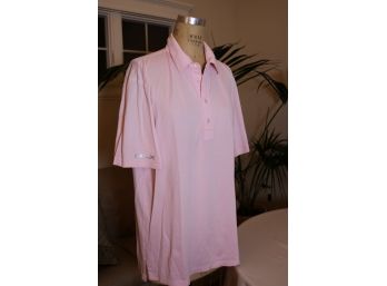 Mens RLX Botton Down Polo In Pink Size Large