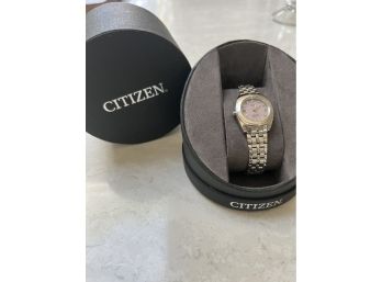 Working Citizens Ladies Eco-Drive Pale Pink Face Watch