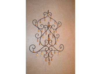 Metal Scroll With Droplet Wall Decor