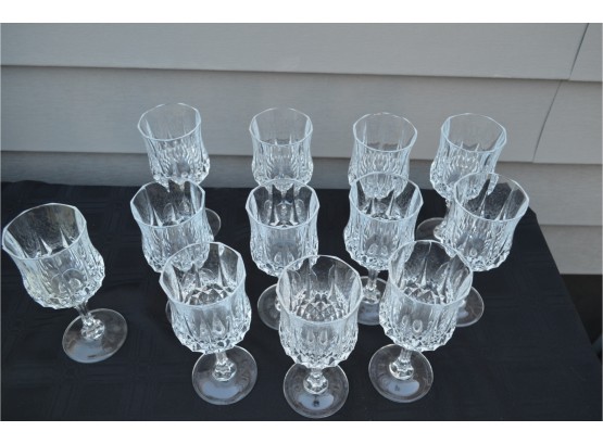 (#16) Longchamp Crystal Wine Glasses Cristal D'Arques (12)