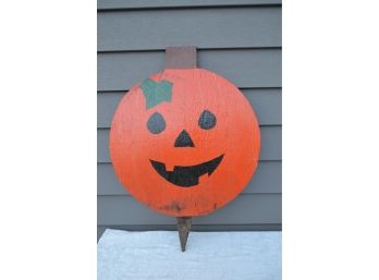 (#53) Wood Pumpkin Lawn Sign 32'H
