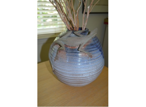 Pottery Vase With Sticks