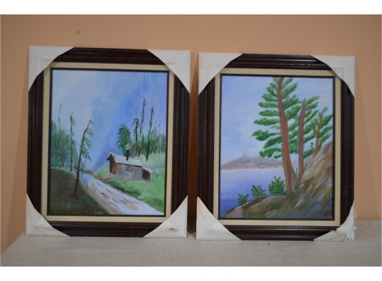 (#62) Framed Original Acrylic Forest View (2)
