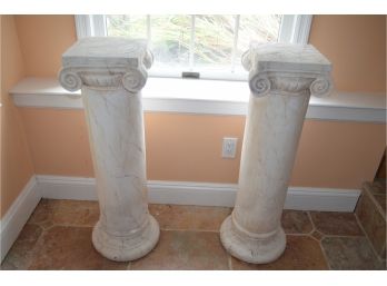 (#9) Pair Of Plaster Plant Stands 3ft H