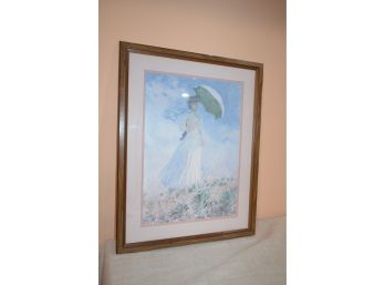 (#64) Framed Picture Women With Umbrella