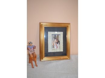 (#23) Leather Camel And Framed Picture